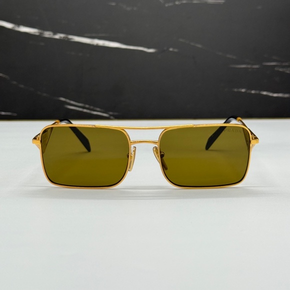 NEW SPR A52 15N01T PRADA SQUARE PR A52S 15N01T GOLD PRA52S UNISEX SUNGLASSES - Picture 5 of 11